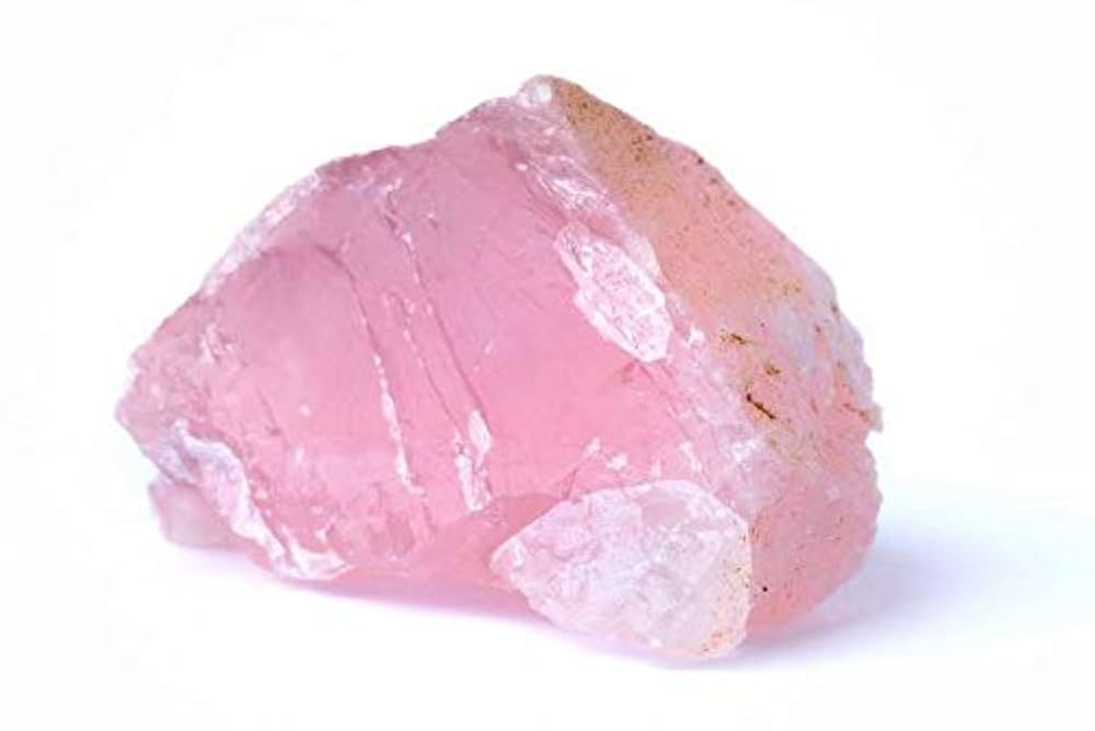 ローズクオーツ　紅水晶　Crystalized Rose Quartz Rose Quartz Crystal Rock - Rough Approx. 2+ Inches w Info